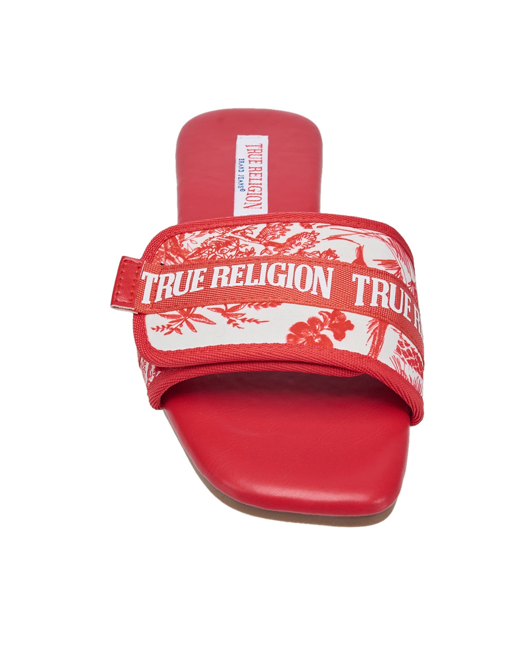 True Religion Missy Logo Adjustable Sandal, Alternate, color, Red