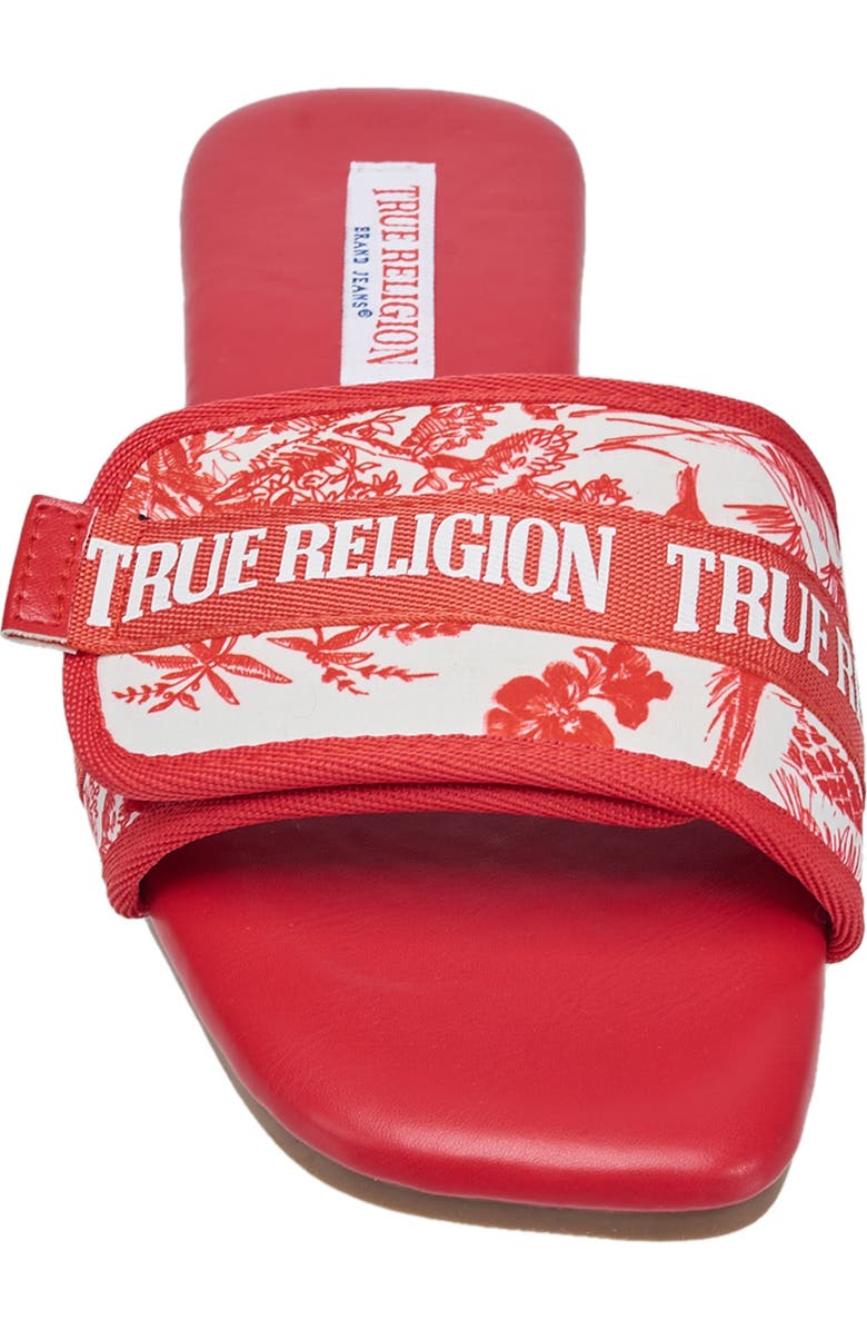 True Religion Missy Logo Adjustable Sandal, Alternate, color, Red