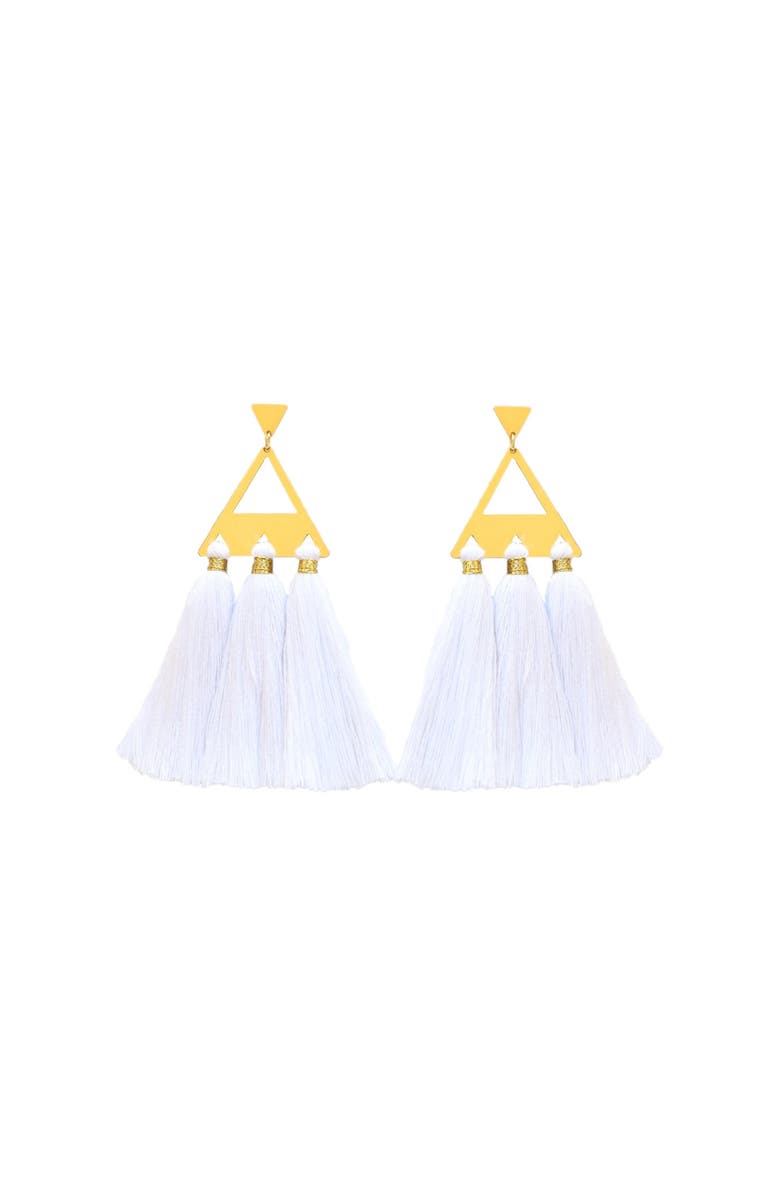 Fosterie Trío Tassel Earring, Main, color, White