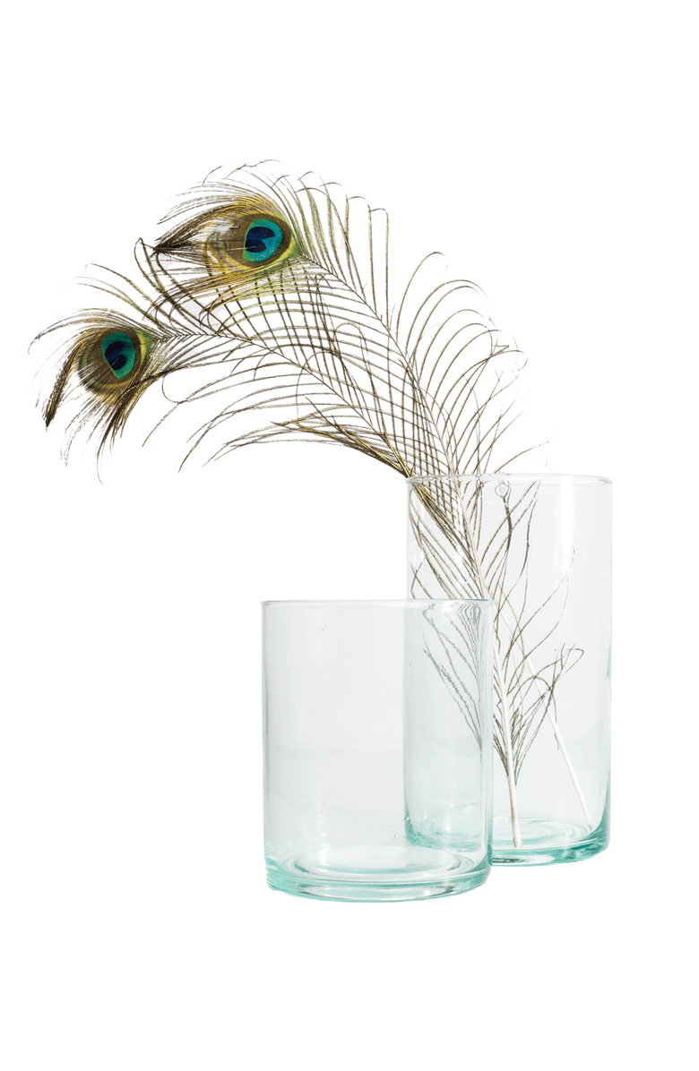 Une Vie Nomade Kade Recycled Glass Hurricanes, Main, color, Clear - Large