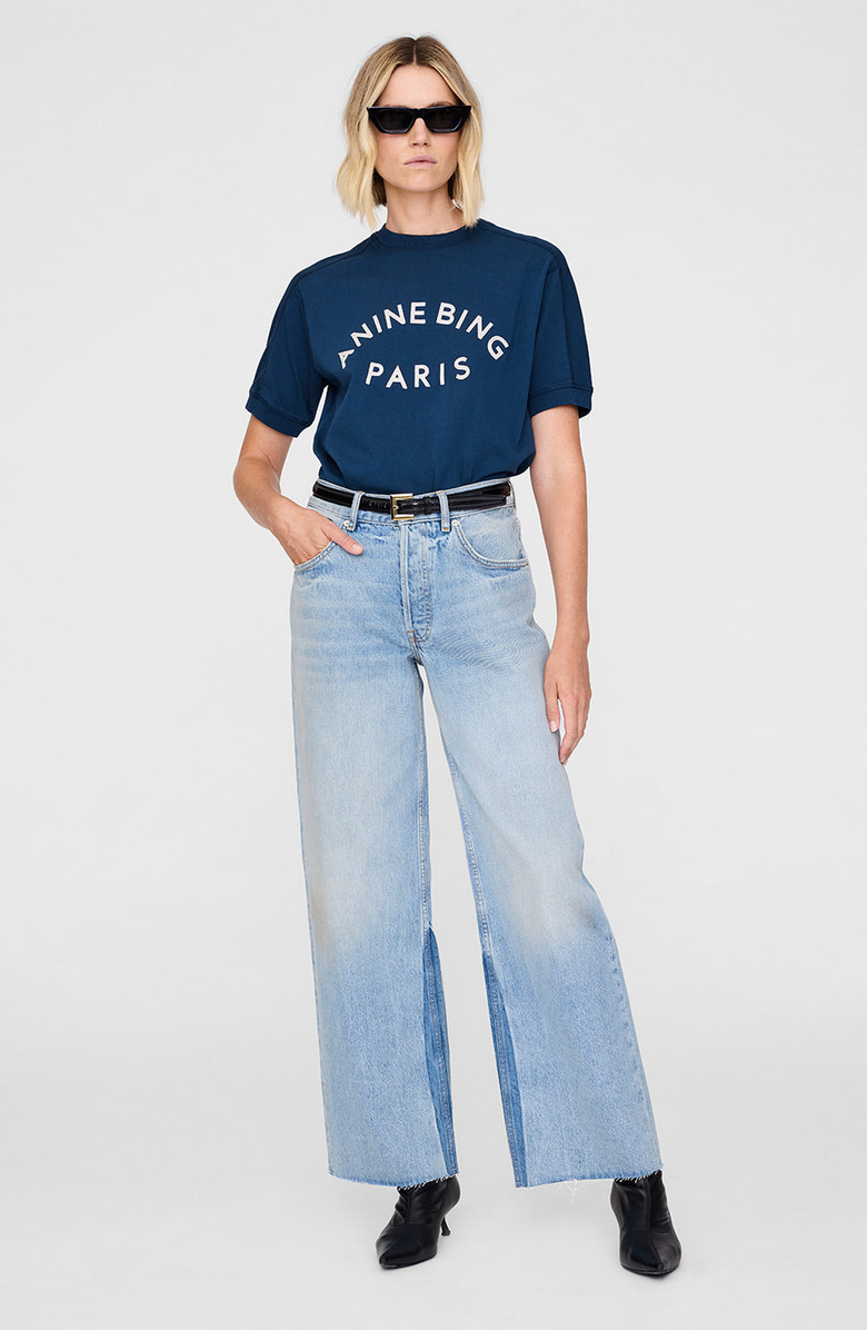 ANINE BING Jaylin Paris Tee, Main, color, Washed Navy