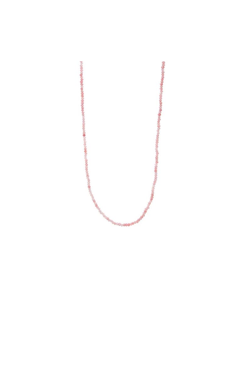 Colored Beaded Chain Necklace 36", Alternate, color, Pink Quartz - 36 Inch