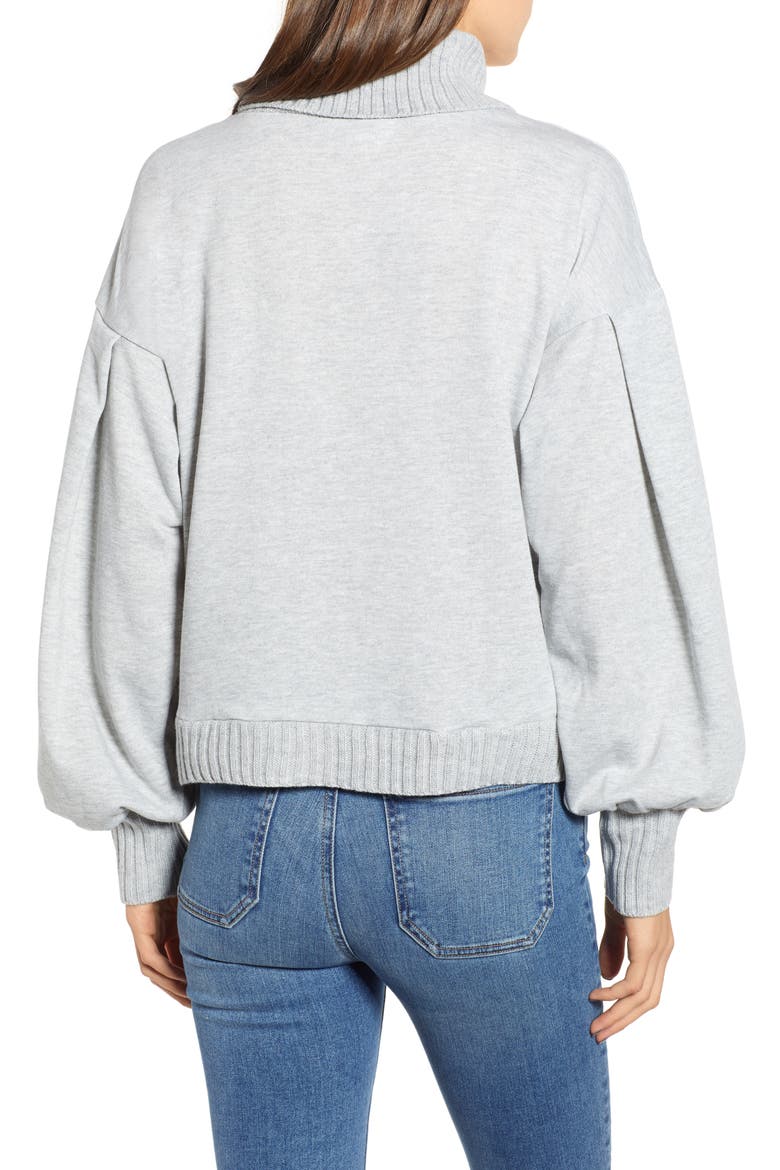 Rib Trim Sweatshirt, Alternate, color, GREY PEARL HEATHER