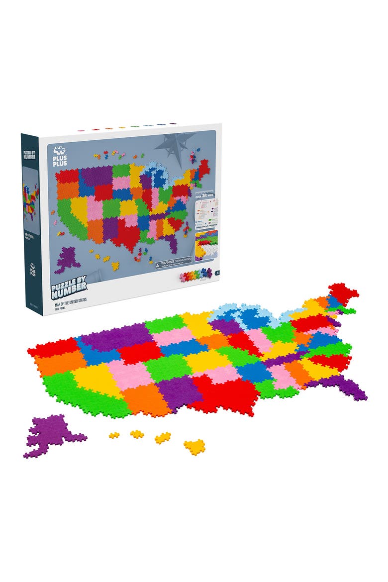 1400-Piece Map of USA Puzzle by Number, Main, color, MULTI-COLOR/ MIX