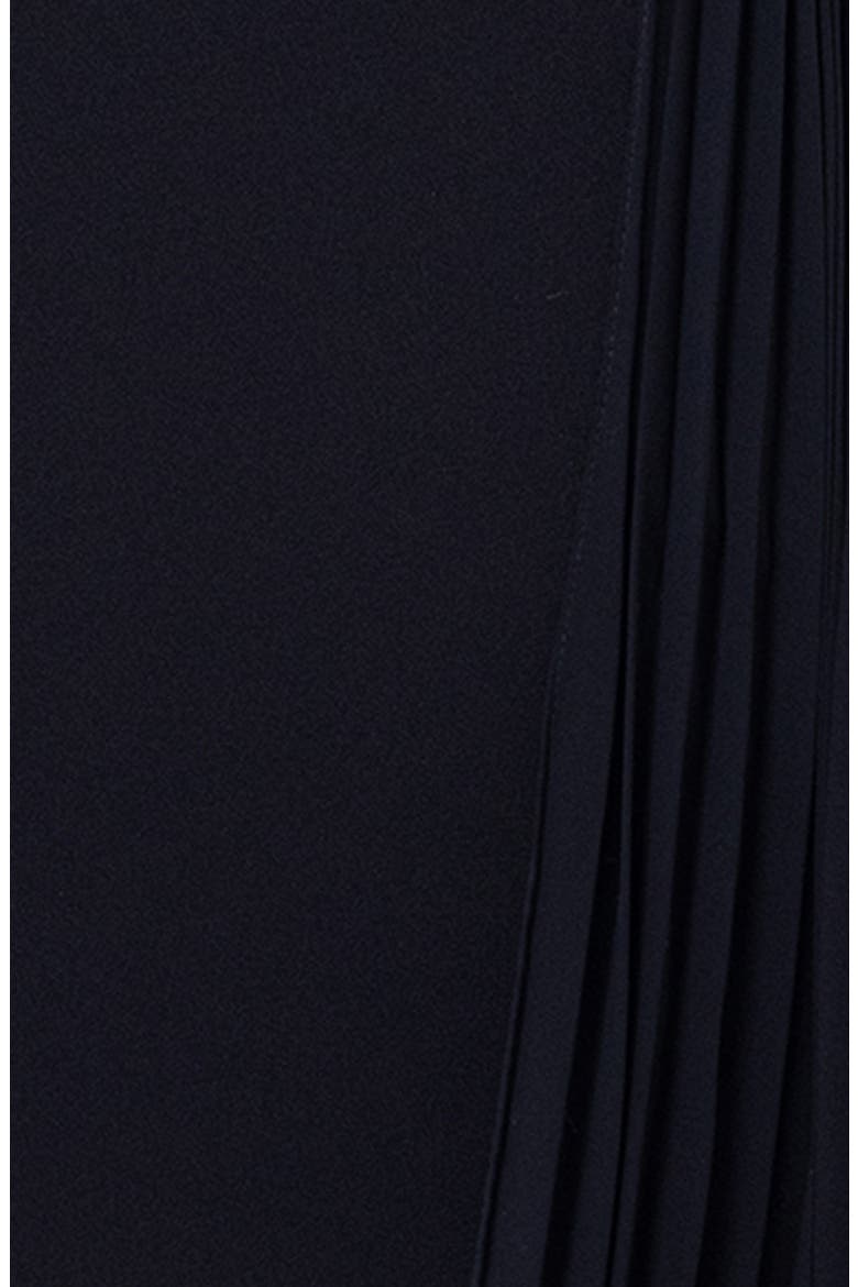 Pleated One-Shoulder Cocktail Dress, Alternate, color, BLACK
