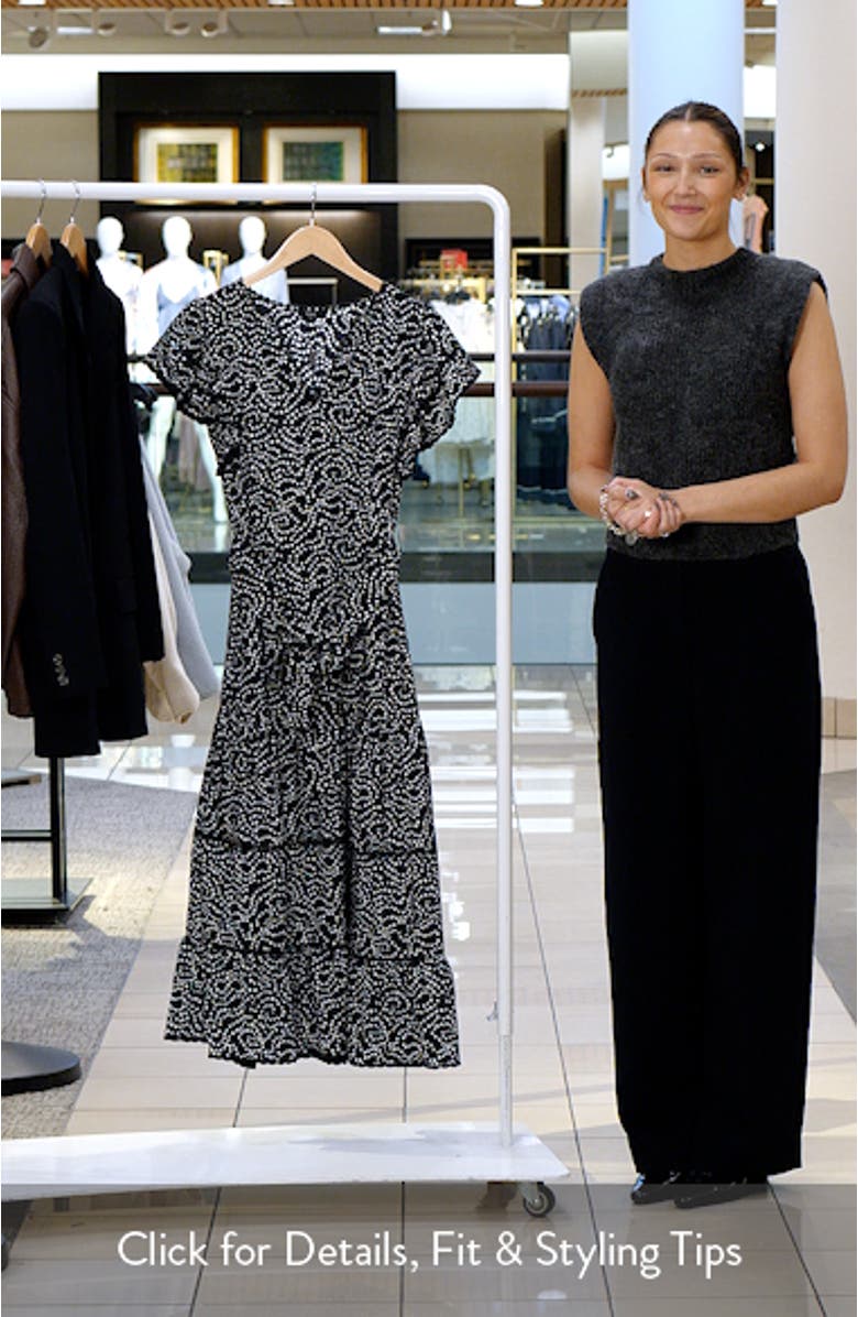 Gia Floral Flounce Sleeve Tiered Midi Dress, sales video thumbnail