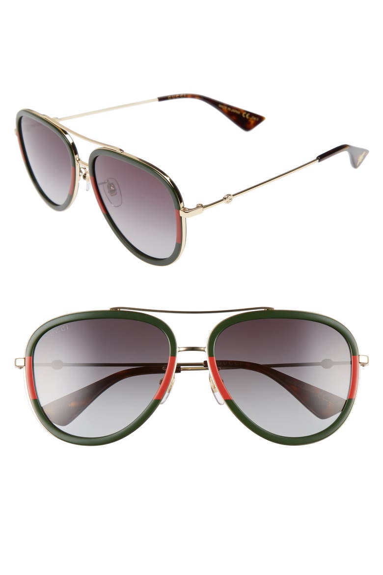 57mm Aviator Sunglasses, Main, color, MEDIUM GOLD