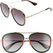 Gucci 57mm Aviator Sunglasses