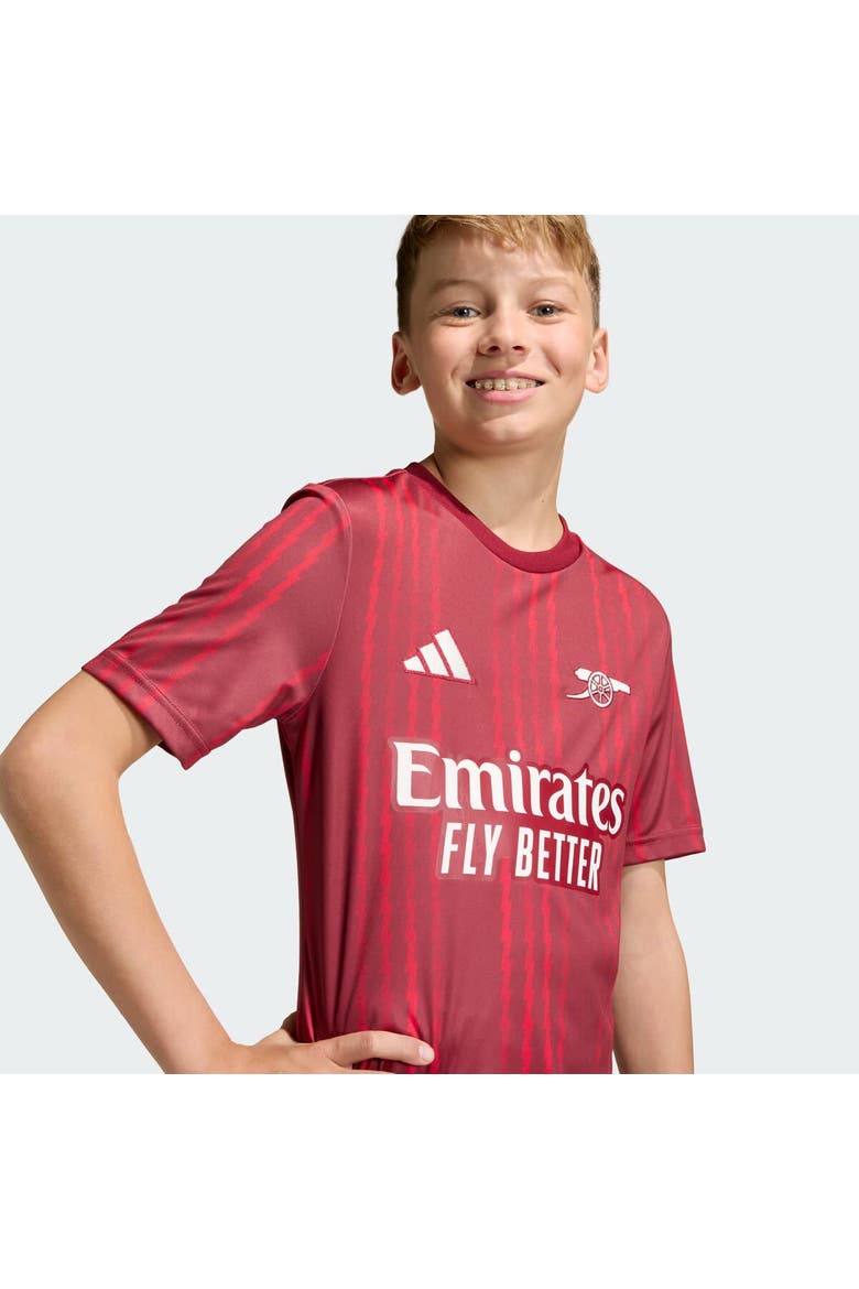 Youth adidas Red Arsenal 2025/26 Pre-Match Training Jersey, Alternate, color, Red