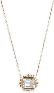 Anzie Dew Drop Marine White Topaz Pendant Necklace