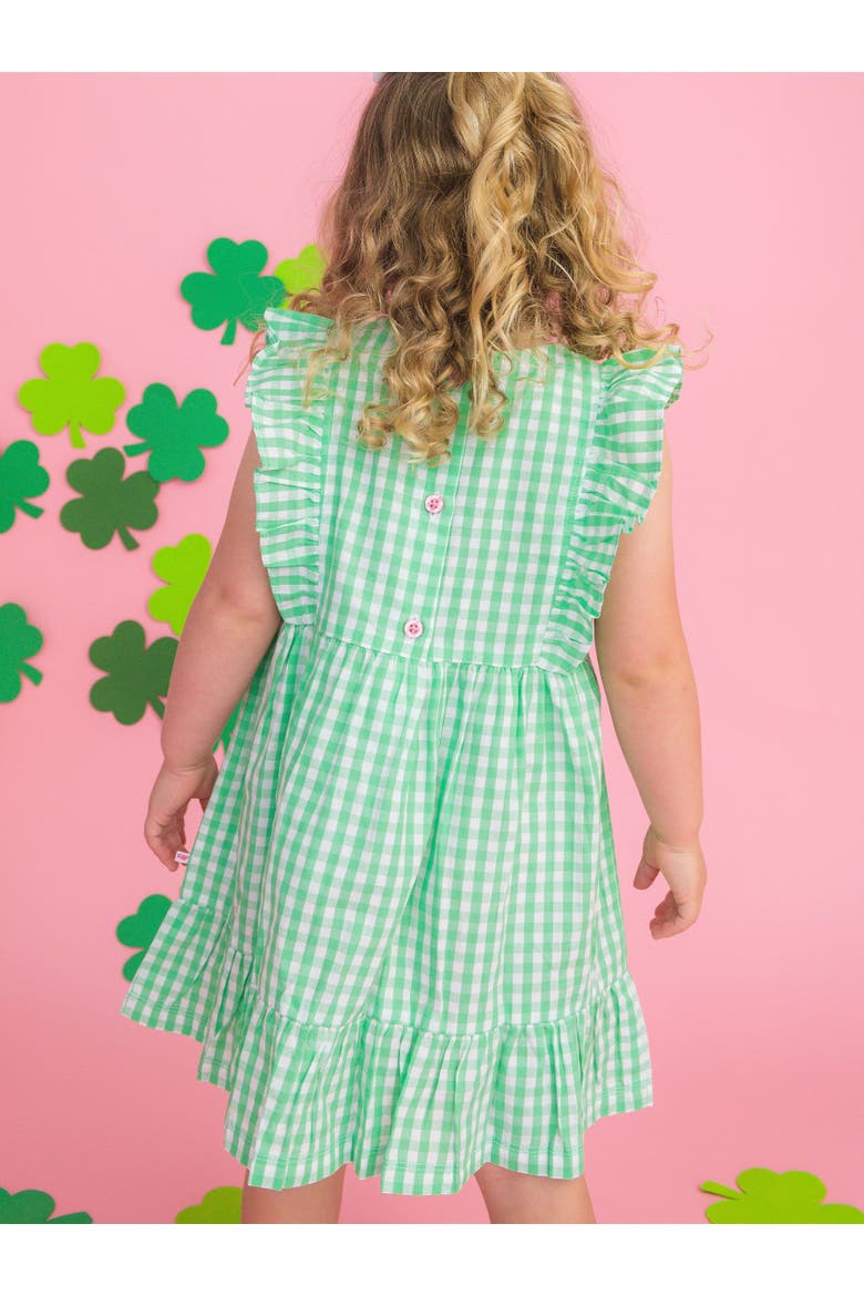 Sleeveless Pinafore Bow Dress, Alternate, color, Classic Spring Green Gingham