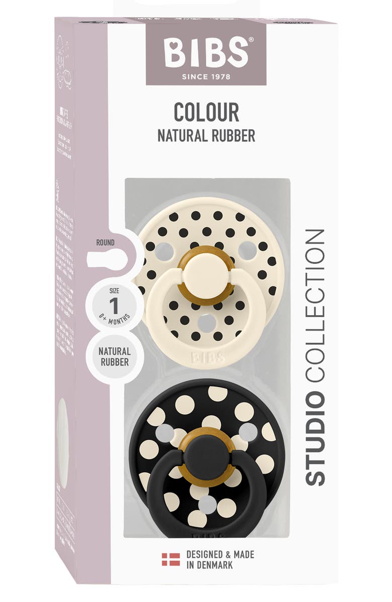 BIBS Studio Color 2-Pack Pacifiers, Alternate, color, Ivory/ Black