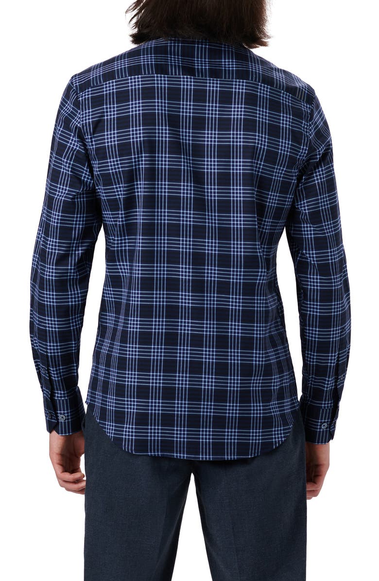 Bugatchi Classic Fit Plaid Stretch Cotton Button-Up Shirt, Alternate, color,