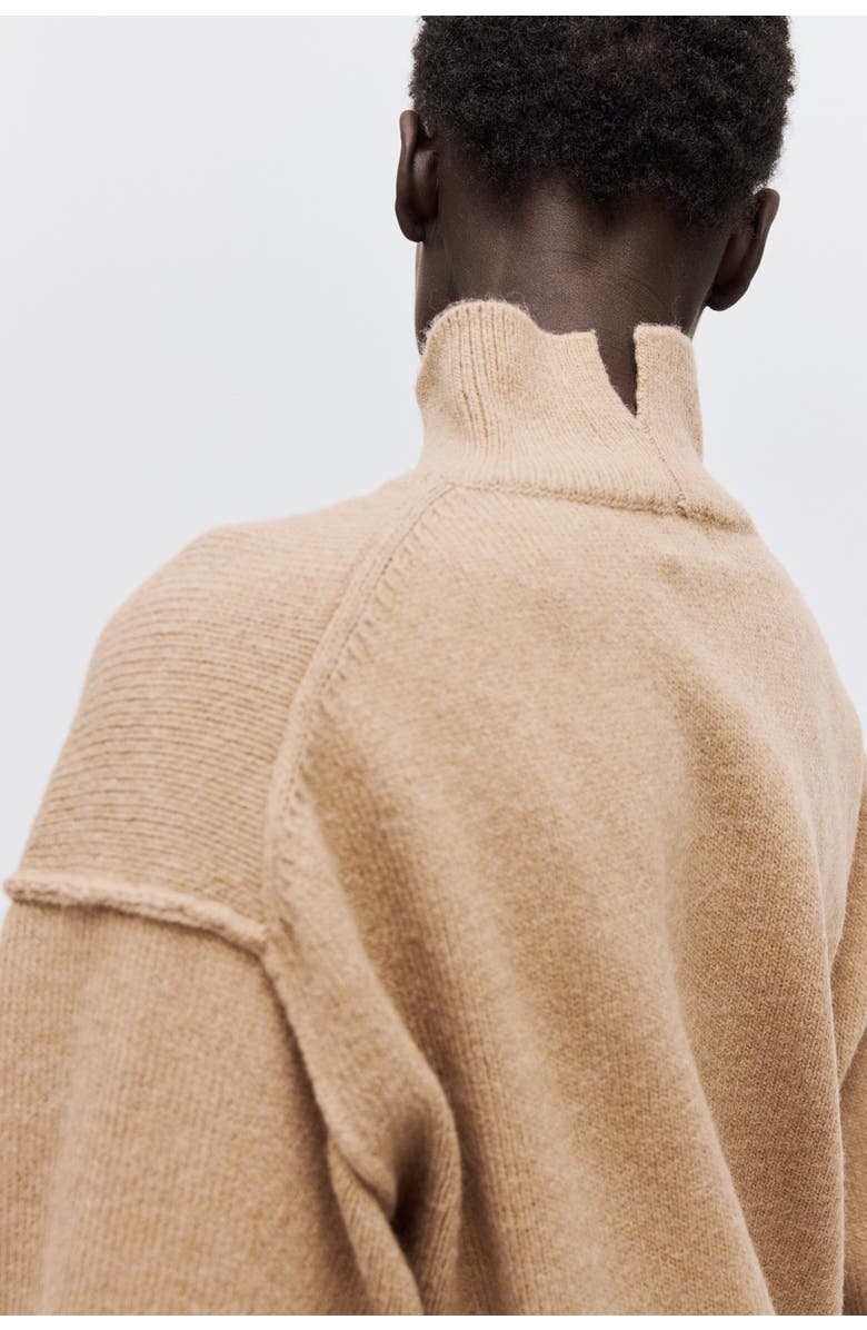 H&M Seam-detail Turtleneck Jumper, Alternate, color, Dark Beige