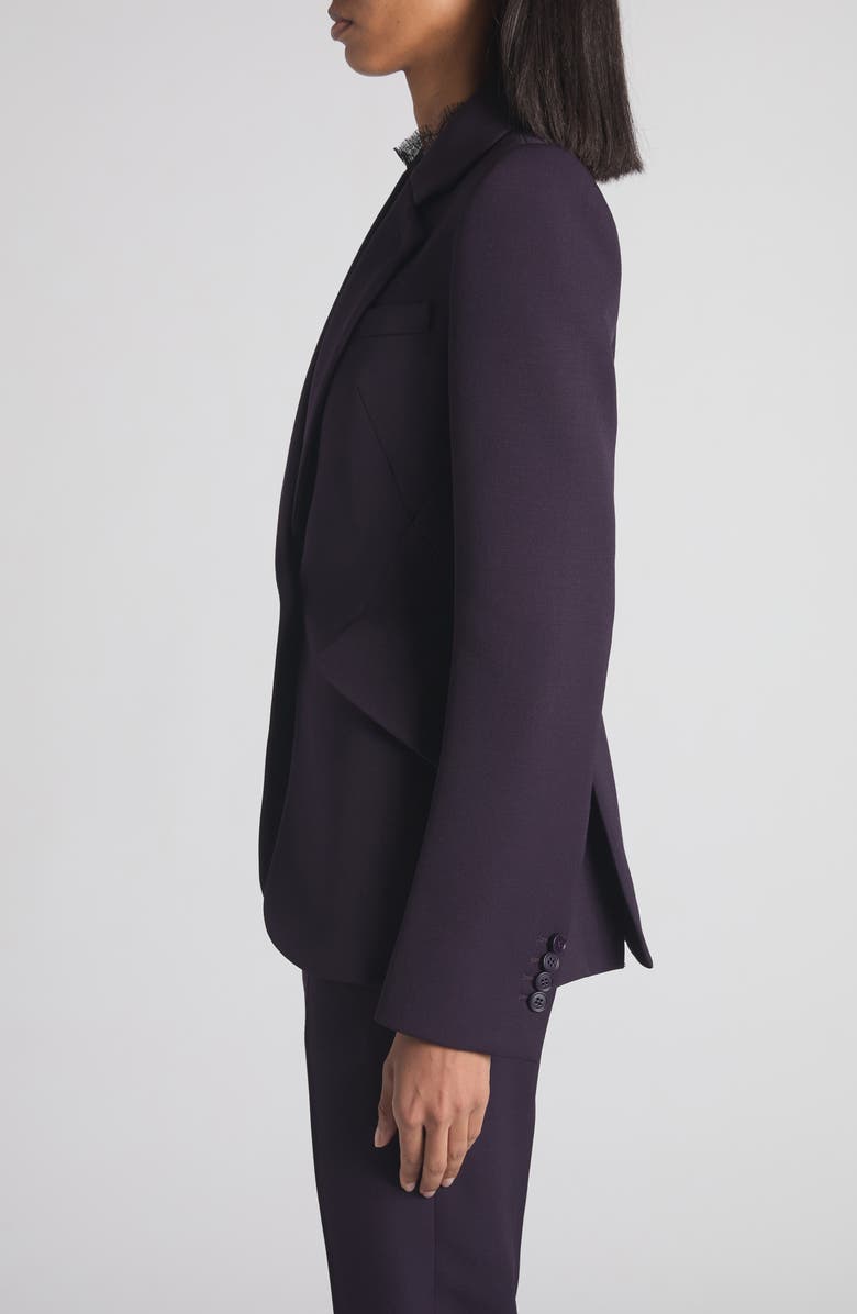 McQueen One-Button Wool Jacket, Alternate, color, Violet