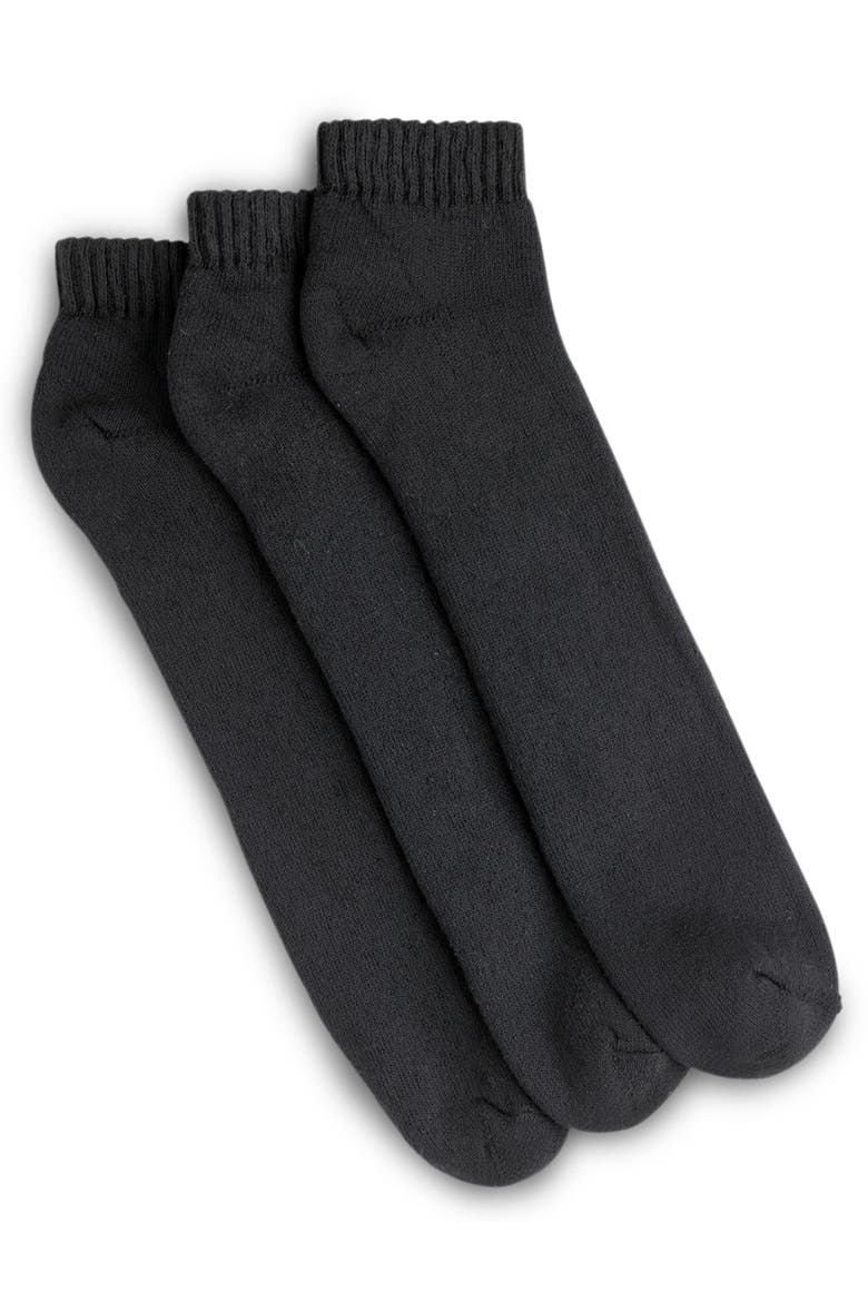 3-pk Continuous Comfort Low Cut Socks, Main, color, BLACK