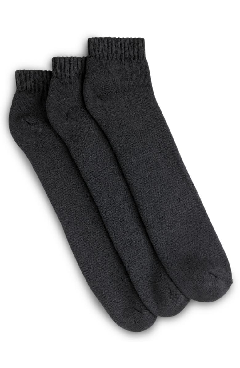 Harbor Bay by DXL 3-pk Continuous Comfort Low Cut Socks, Main, color, Black