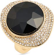 Open Edit Pav Faceted Crystal Ring