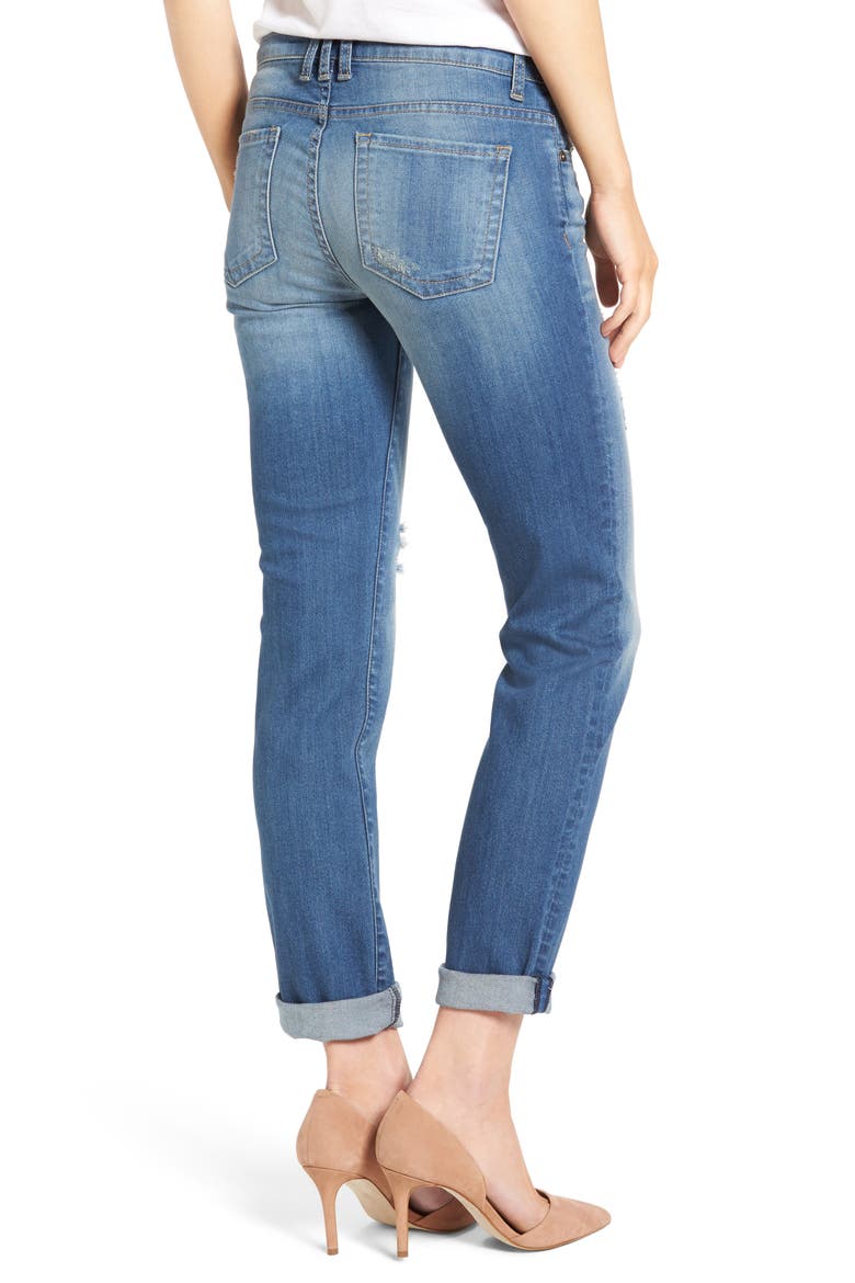 Catherine Distressed Boyfriend Jeans, Alternate, color, FIERY