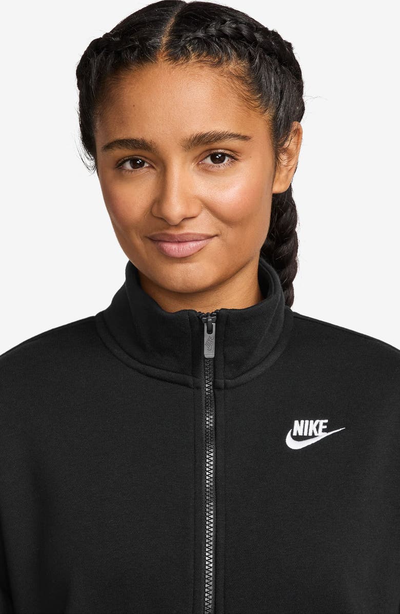 Nike Club Fleece Track Jacket, Alternate, color, Black/ White