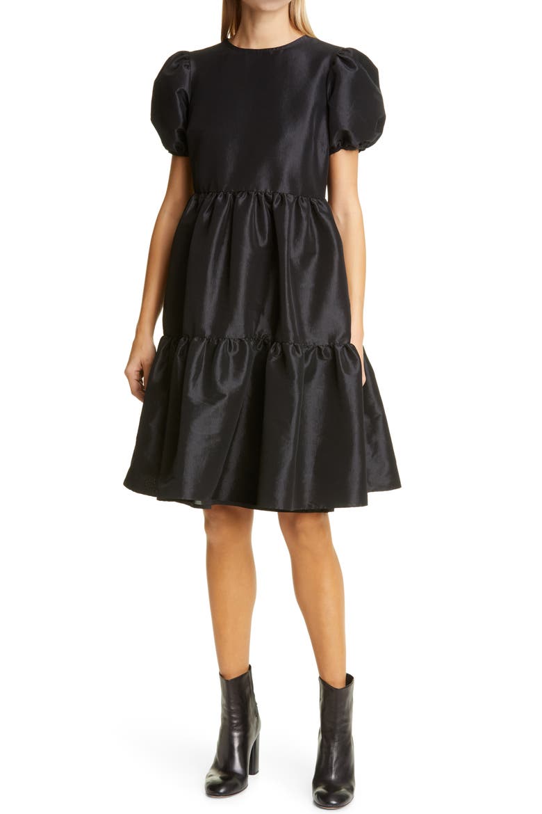 Mitchell Tiered Dress, Alternate, color, BLACK