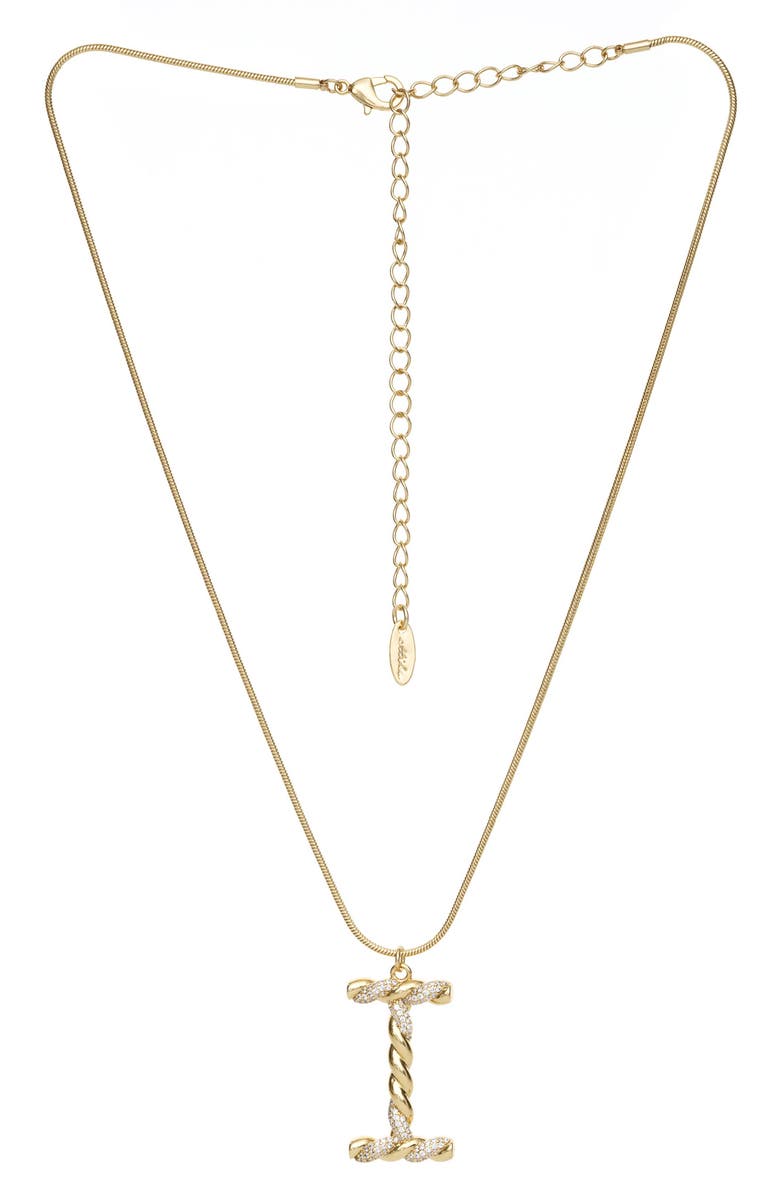 Ettika Twisted Initial Pendant Necklace, Main, color,