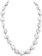 The Pearl Source White Freshwater Cultured Keshi Pearl Amara Necklace for Women