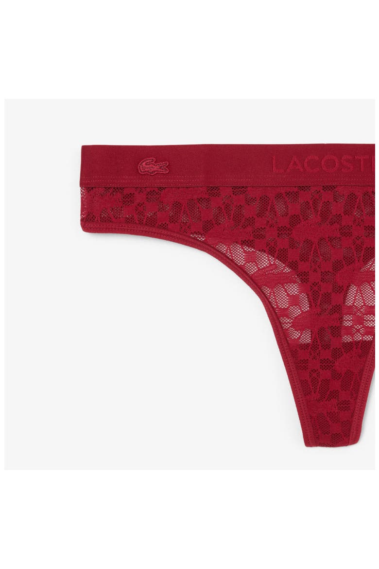Lace Thong, Alternate, color, BORDEAUX