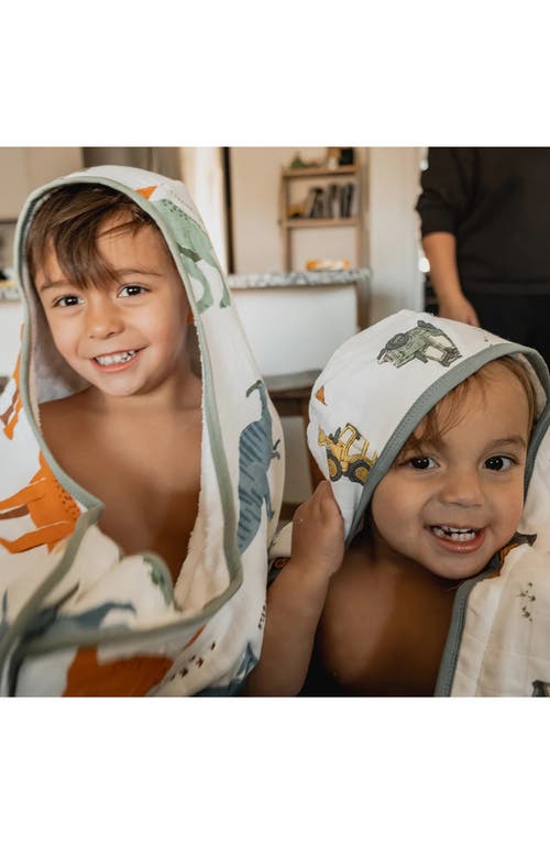 Little Unicorn Cotton Muslin & Terry Hooded Towel In Multi