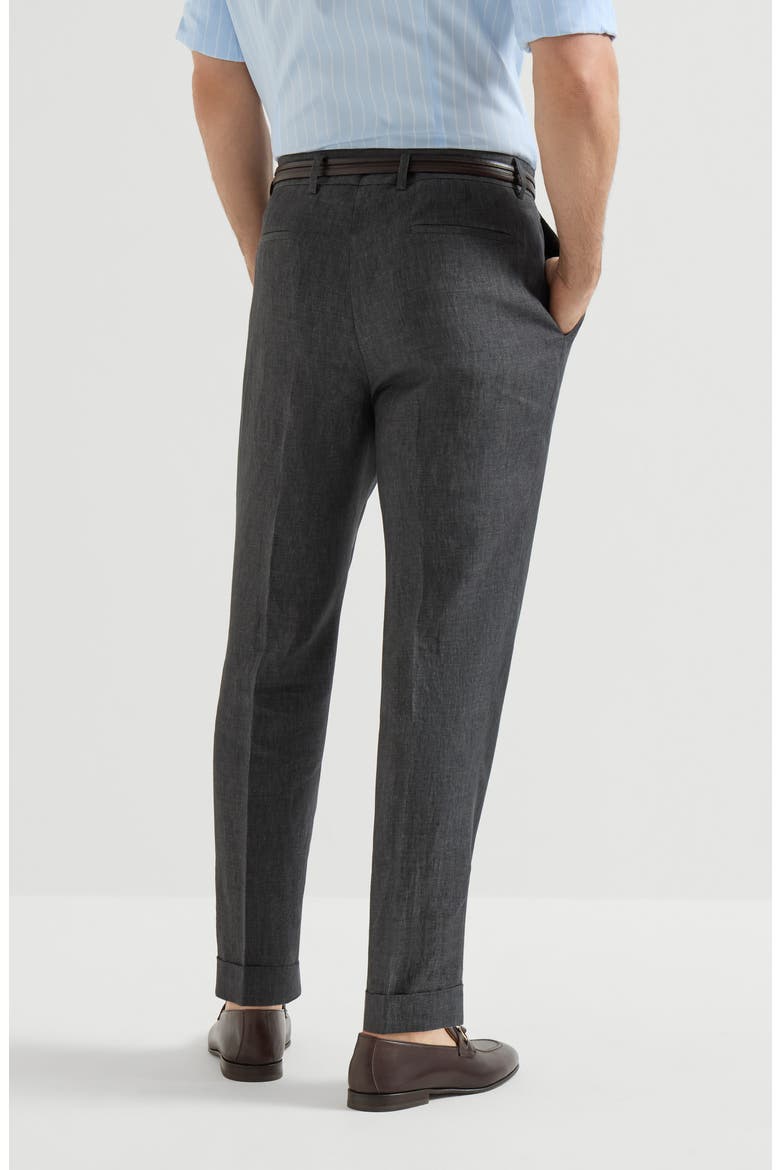 Délavé linen trousers, Alternate, color, Anthracite