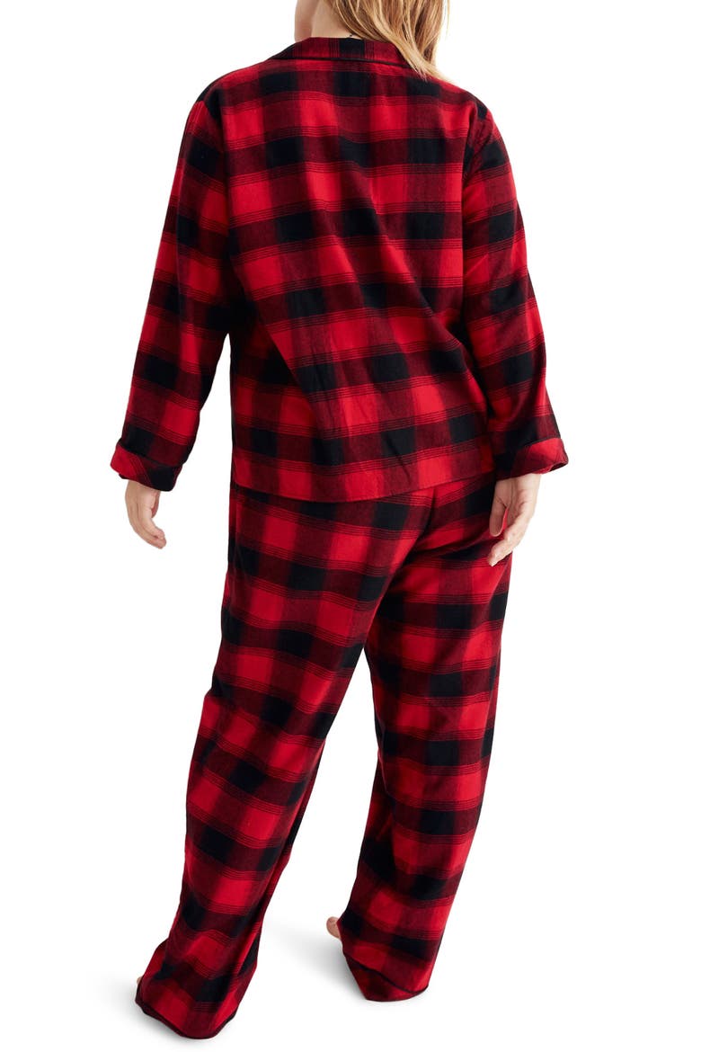 Buffalo Plaid Flannel Bedtime Pajamas, Alternate, color, BABYLON BUFFALO CRANBERRY