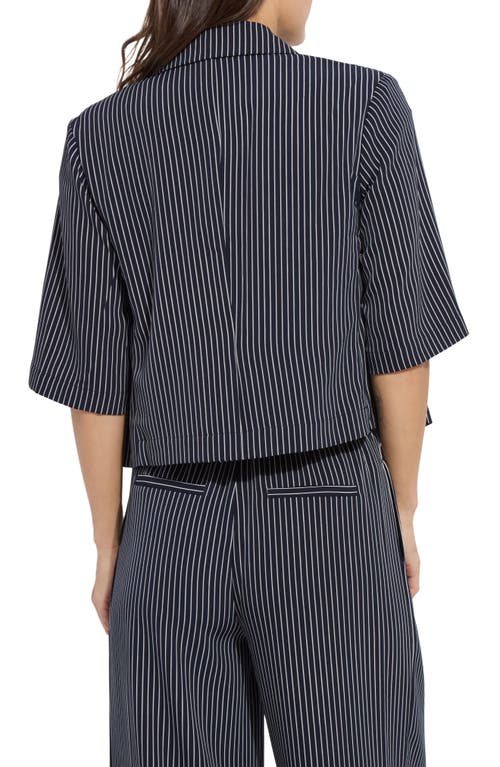 LYSSÉ LYSSÉ CLARETTE STRIPE ELBOW SLEEVE CROP JACKET