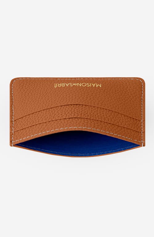 Maison De Sabre Card Slots Leather Card Holder In Pecan Brown