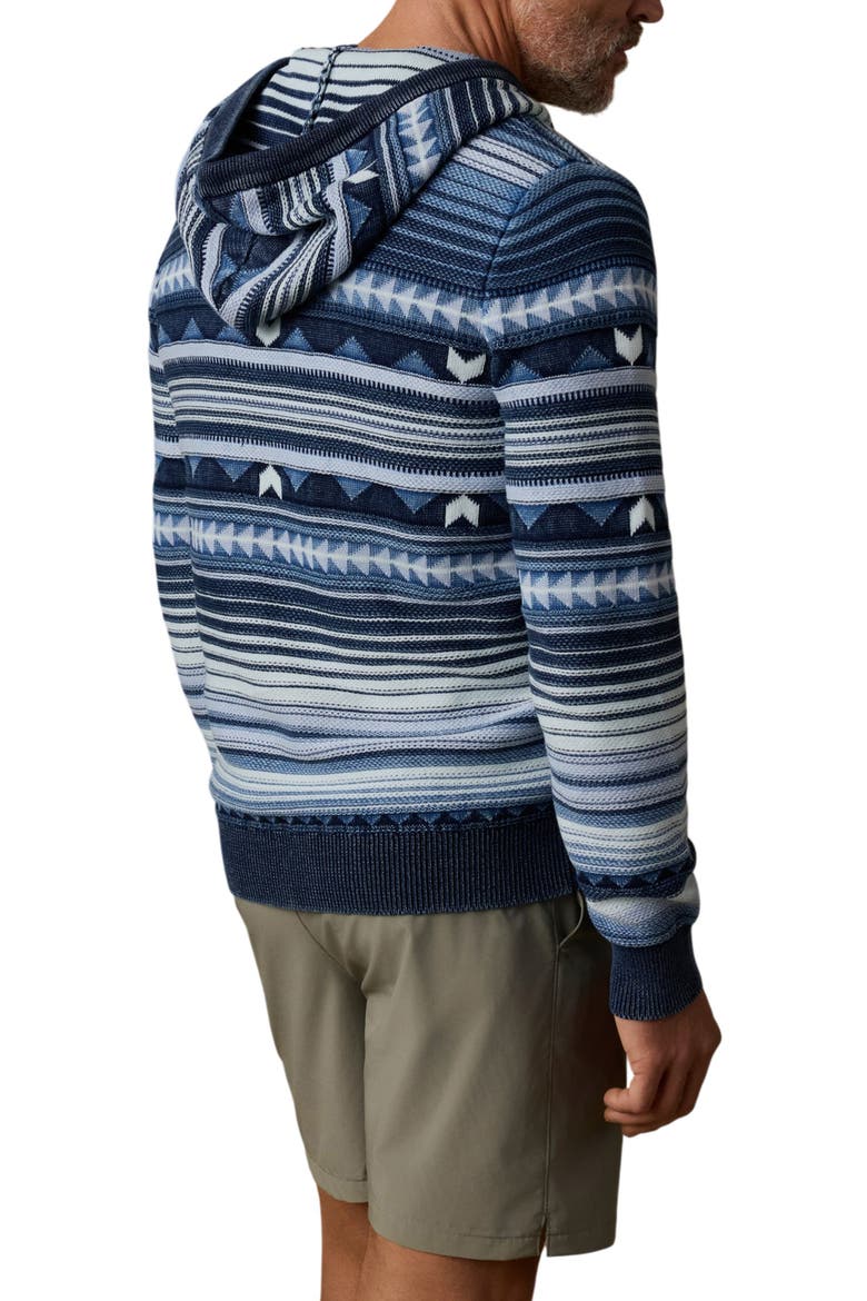 Geo Stripe Organic Cotton Hoodie, Alternate, color, INDIGO RISING SKY