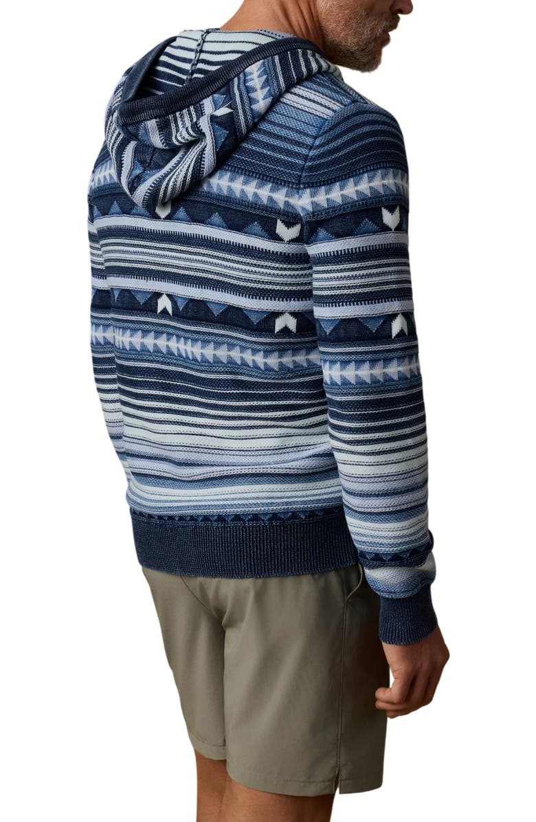 Faherty Geo Stripe Organic Cotton Hoodie, Alternate, color, 