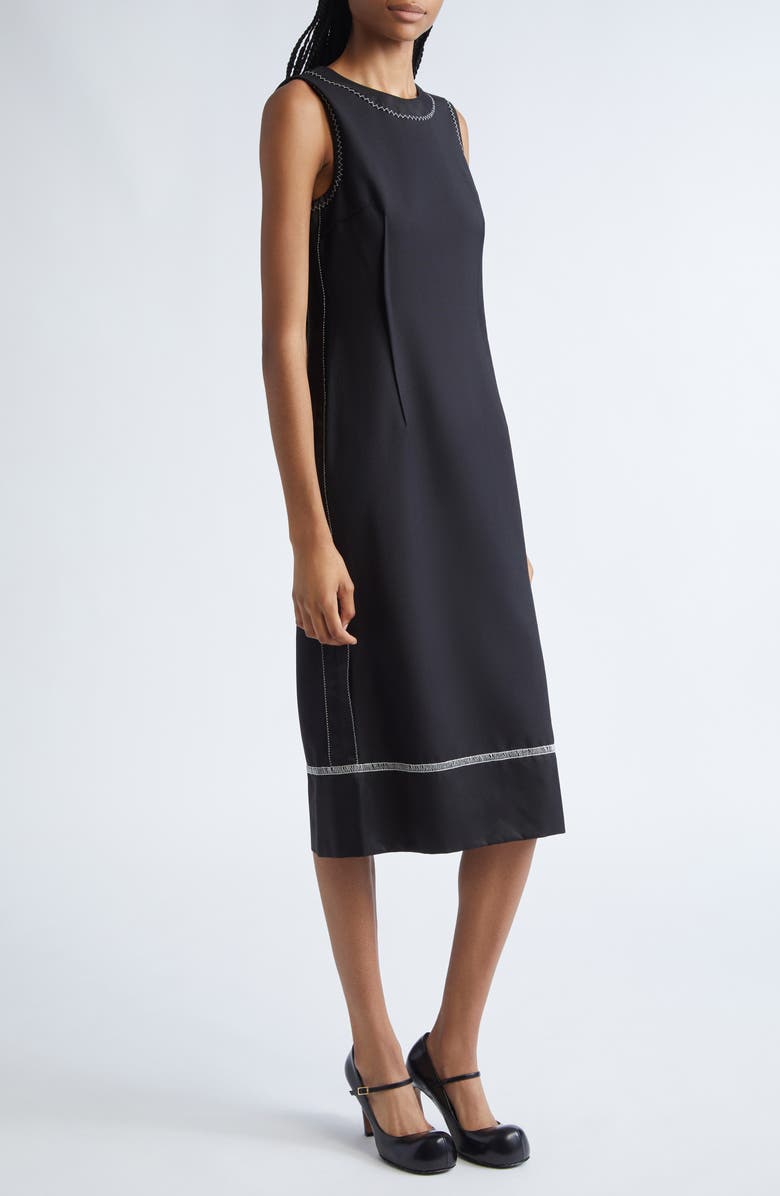 Marni Inside-Out Virgin Wool Dress, Alternate, color, 00N99 Black