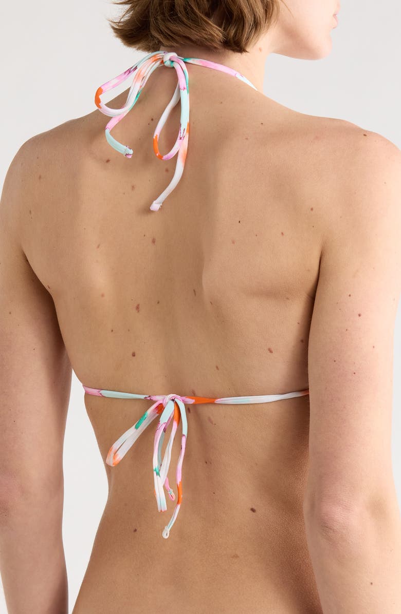 Maaji Balmy Tie Dye Triangle Bikini Top, Alternate, color, Pink