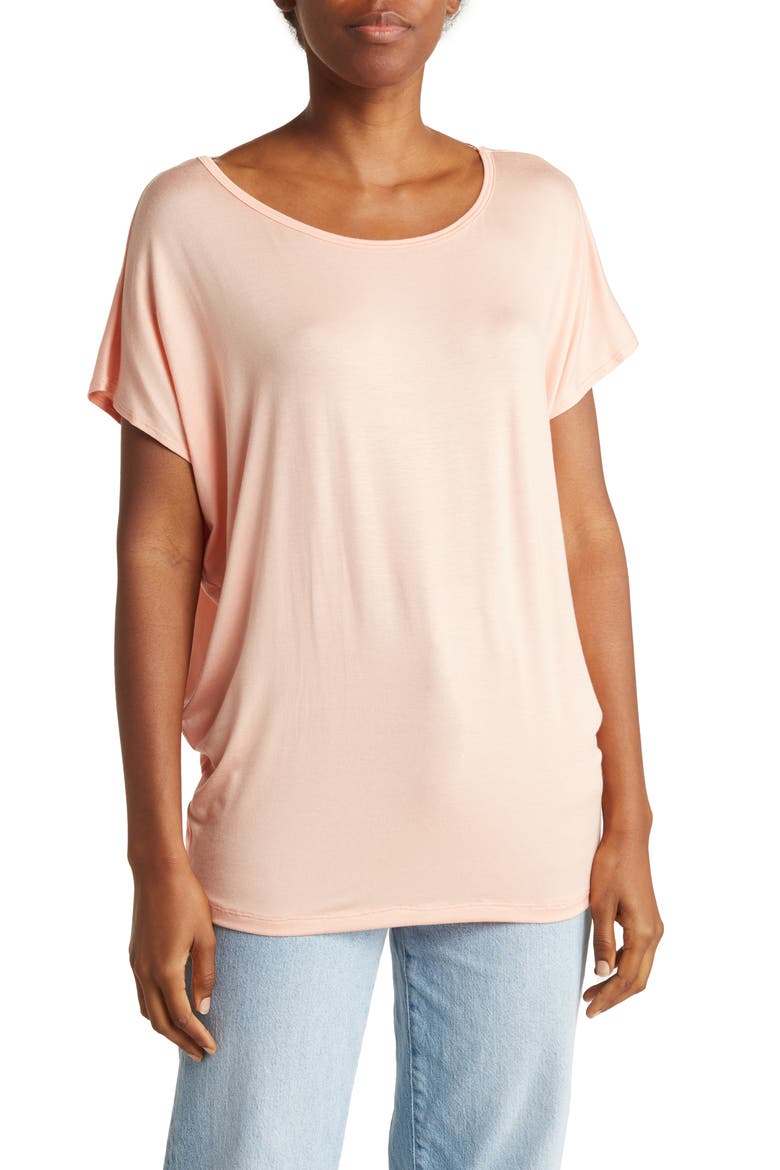 Cap Sleeve Dolman Tee, Main, color, GOSSAMER PINK