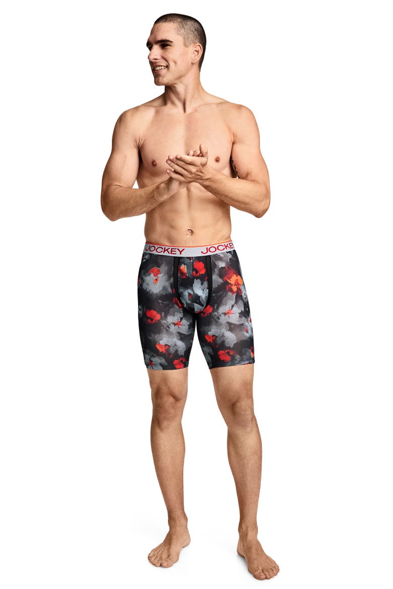 Men's Chafe Proof Pouch Microfiber 8.5" Long Leg Boxer Brief - 3 Pack, Alternate, color, Remembrance