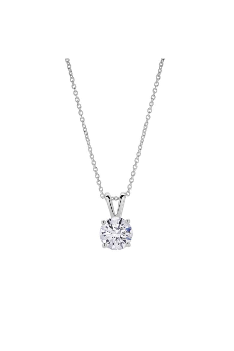 Lucent 14K Gold Round Lab Grown Diamond Pendant - 1 Ct, Main, color, 14K White Gold