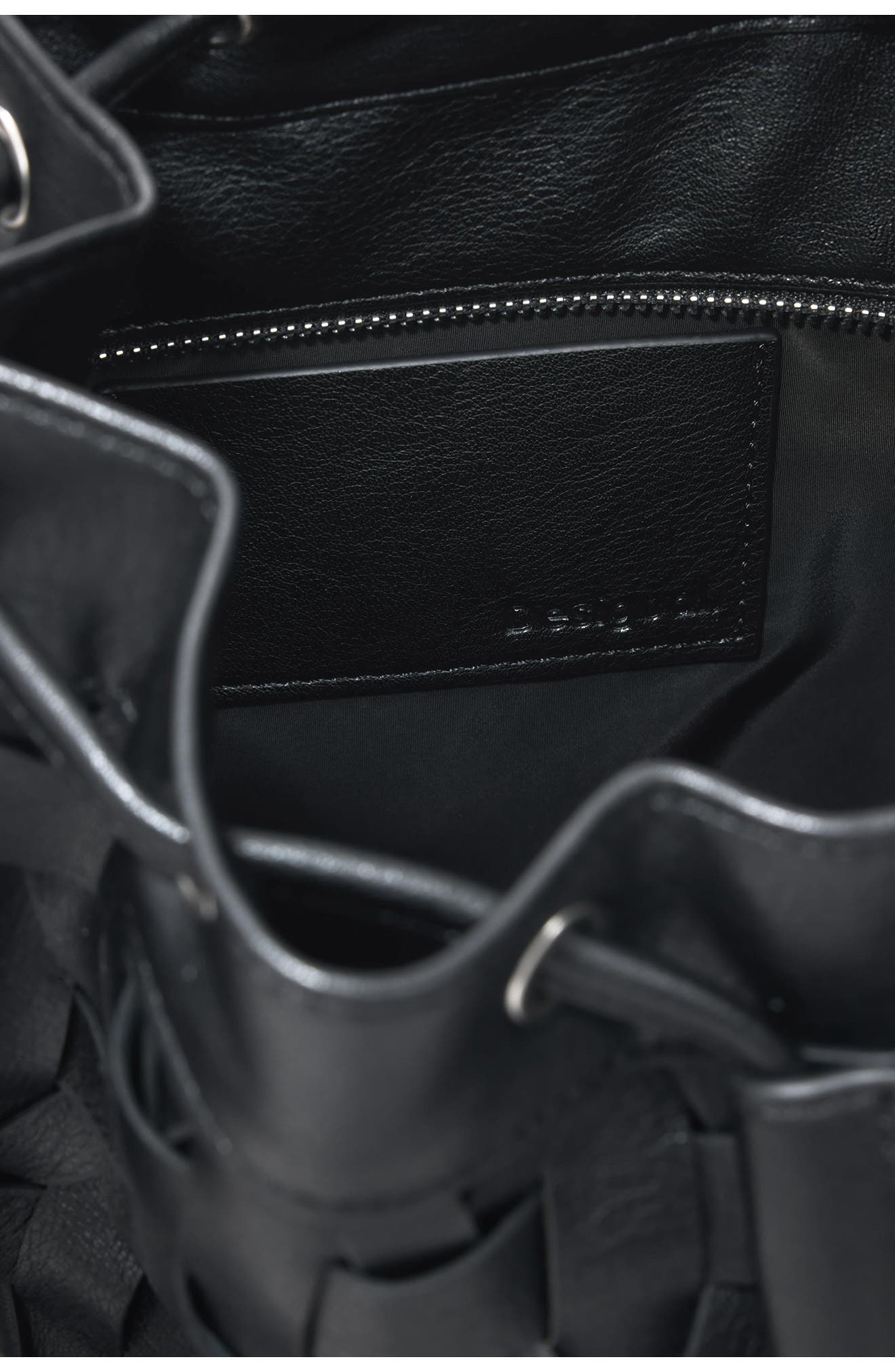 Desigual Woven Faux Leather Backpack, Alternate, color, Black