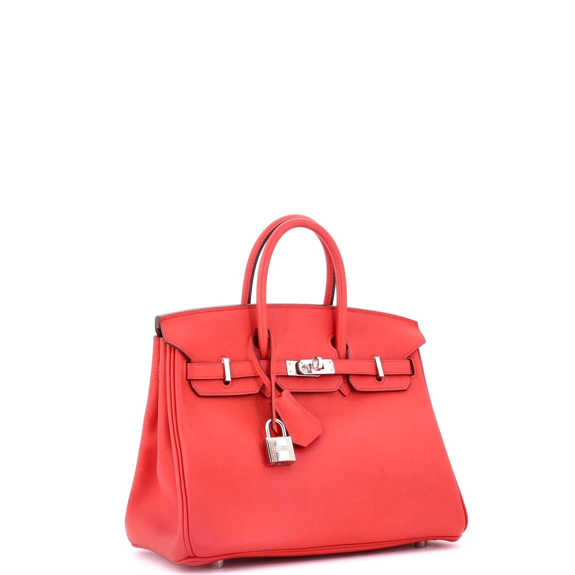 Pre-Owned Hermes Birkin Handbag Red Swift with Palladium Hardware 25, Alternate, color, 