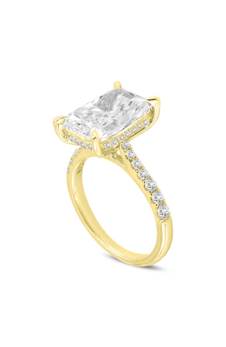 LuvMyJewelry Bayan 14K Yellow Gold Radiant Cut Lab Grown Diamond Hidden Halo Engagement Ring - 5.5 Ct, Main, color, 14K Yellow Gold