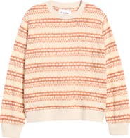 Corridor Pointelle Striped Crewneck Sweater