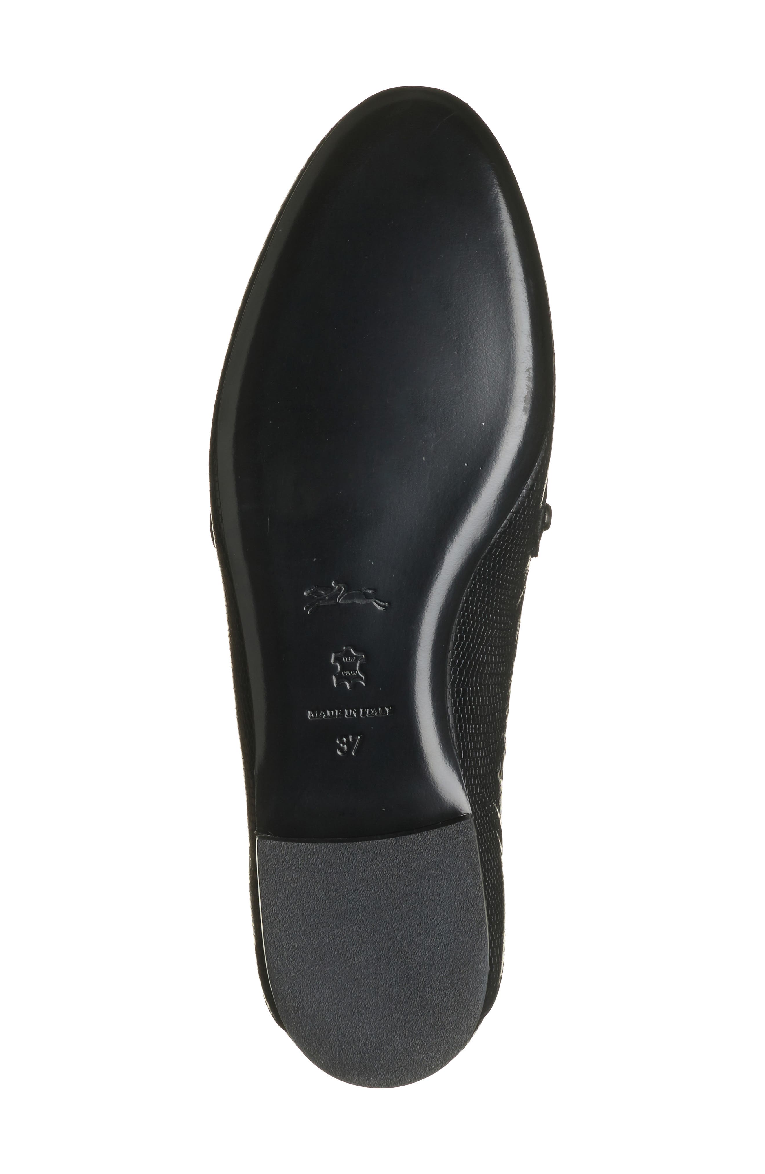 Longchamp Tassel Snakeskin Embossed Loafer, Alternate, color, 