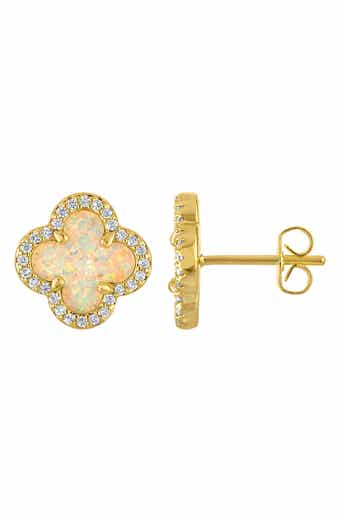 Mother-of-Pearl Clover Stud Earrings