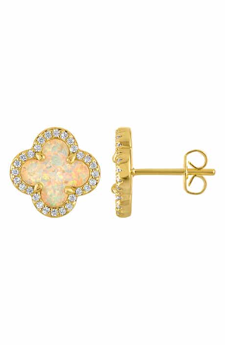 FZN Mother-of-Pearl Clover Stud Earrings