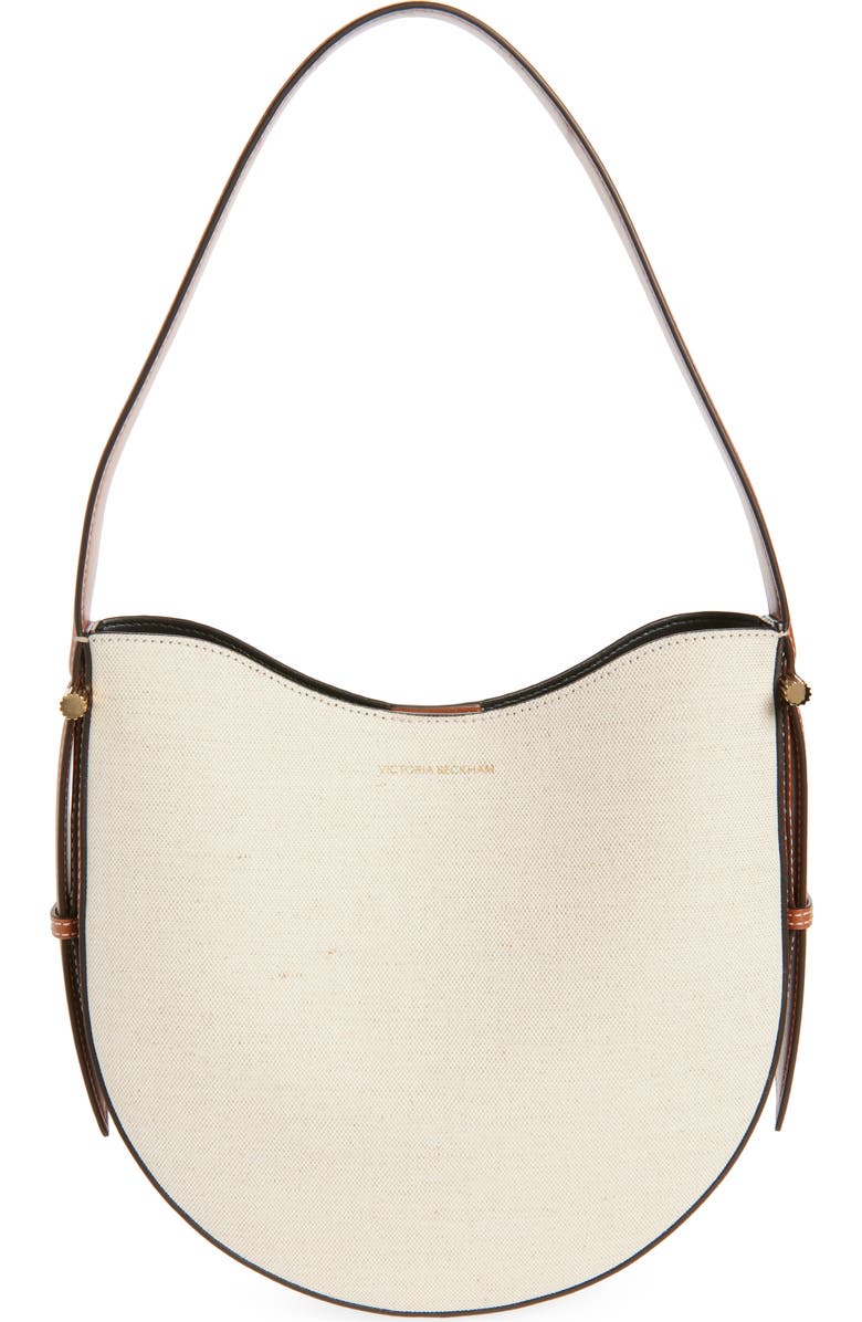 Victoria Beckham Medium The Dia Canvas Hobo Bag, Main, color, Tan/ Ivory