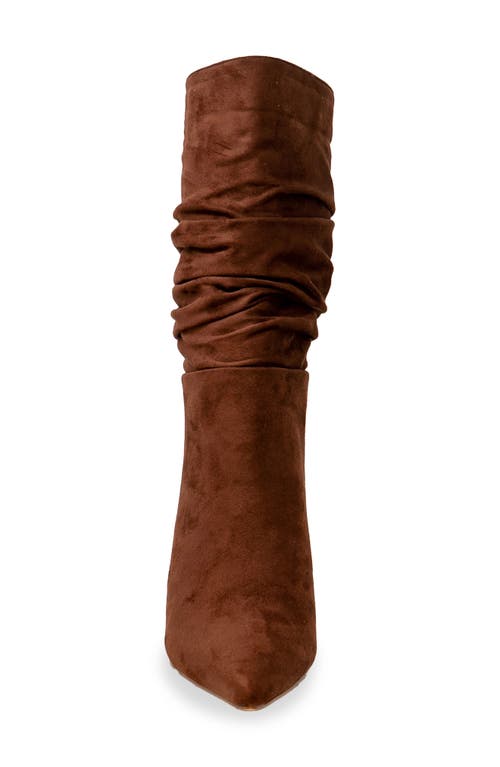 Chase & Chloe Chase And Chloe Slouch Pointed Toe Bootie In Brown