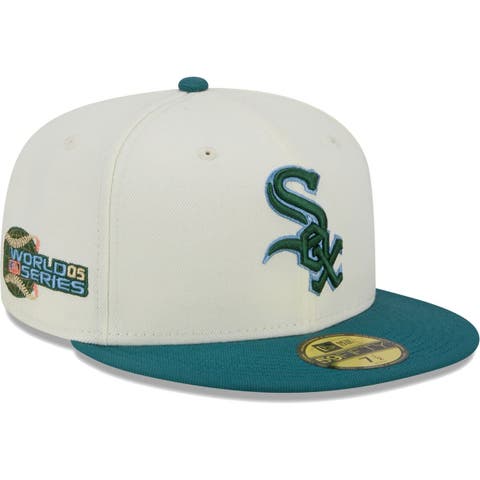 Men's New Era Cream Chicago White Sox Chrome Evergreen 59FIFTY Fitted Hat